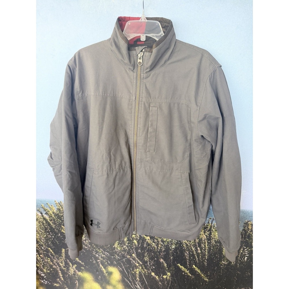 Under Armour canvas utility/workwear-style full-zip jacket Large Grey Black